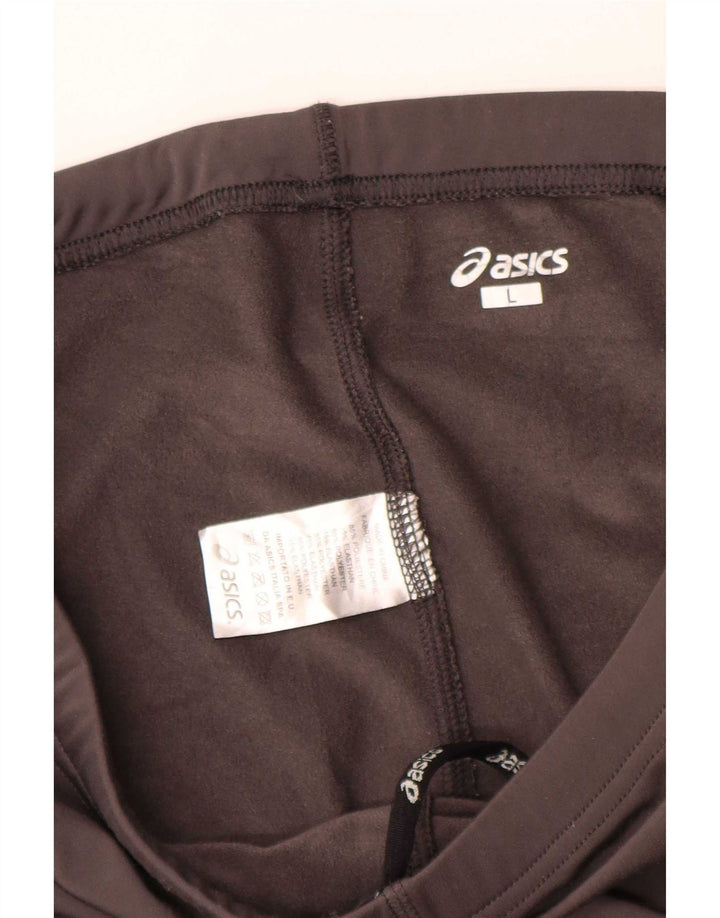 Asics Mens Leggings Large Grey Polyester