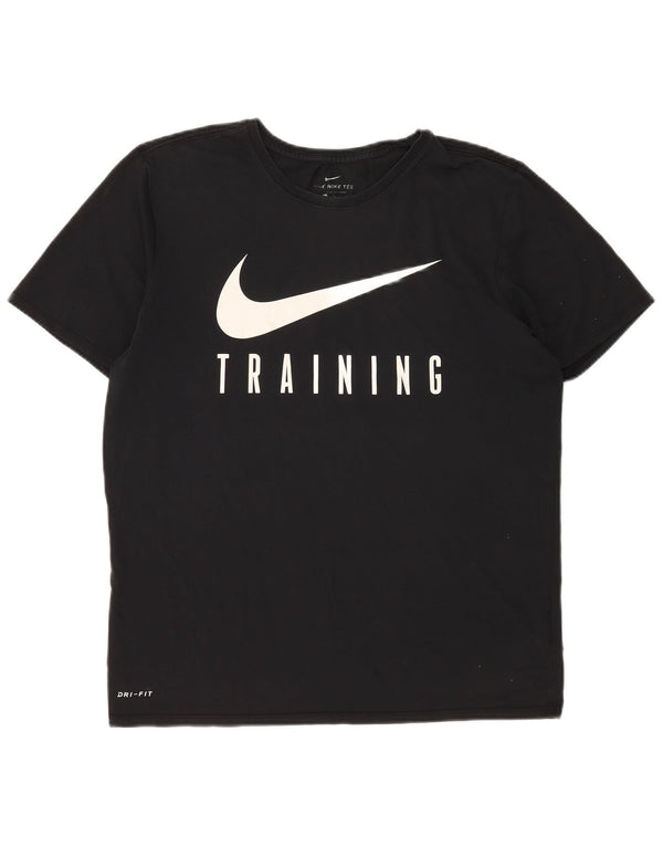 Nike Mens Dri Fit Graphic T-Shirt Top Large Black Cotton