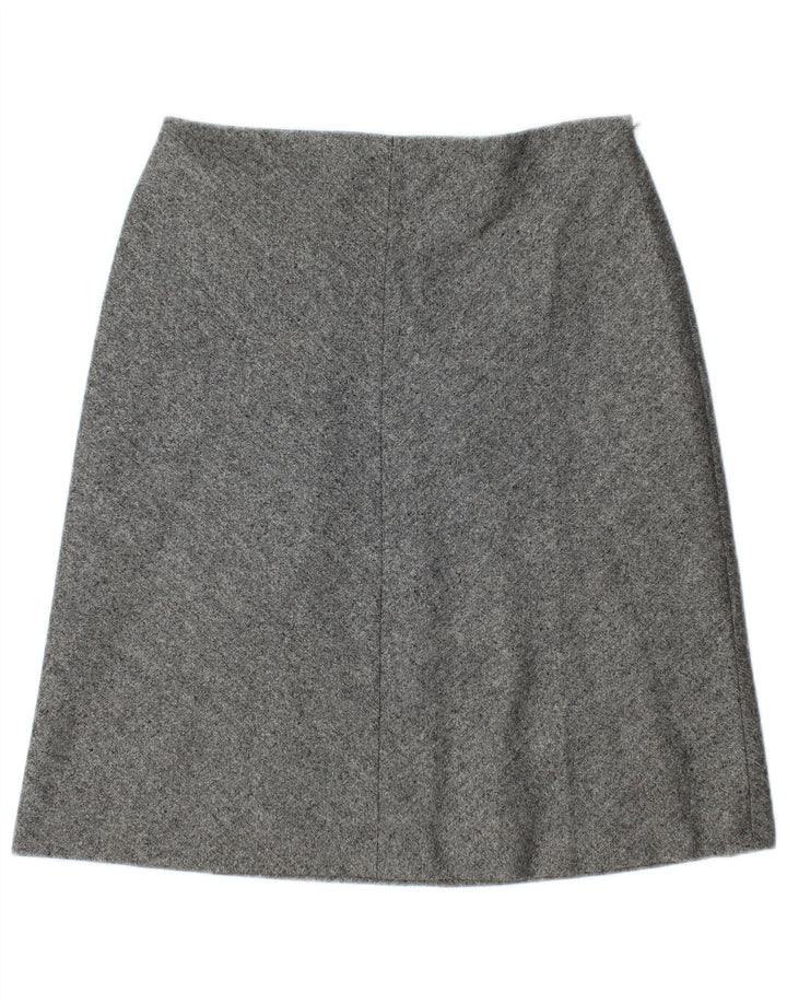 Marks & Spencer Womens A-Line Skirt UK 12 Medium W30 Grey Flecked New Wool