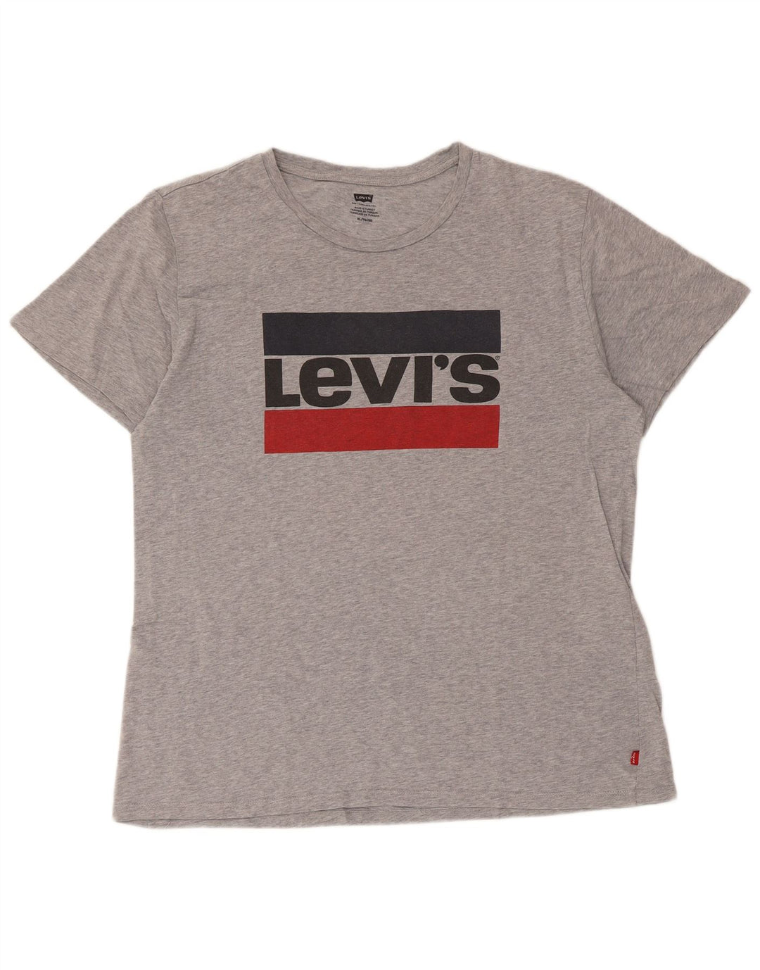 Levi's Mens Graphic T-Shirt Top XL Grey Flecked Cotton
