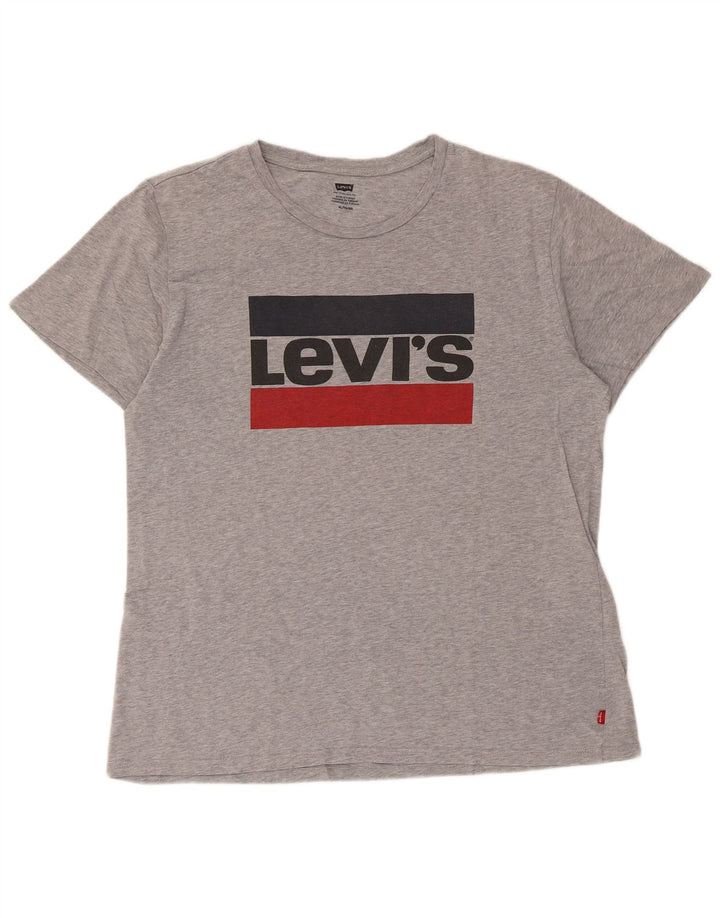 Levi's Mens Graphic T-Shirt Top XL Grey Flecked Cotton