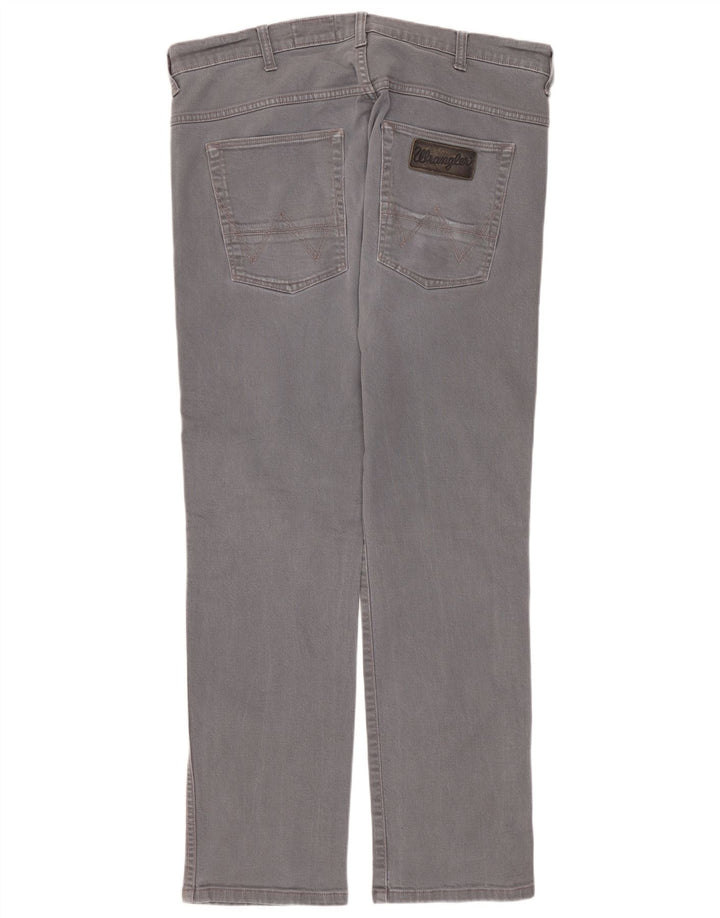 Wrangler Mens Spencer Straight Jeans W34 L32 Grey Cotton