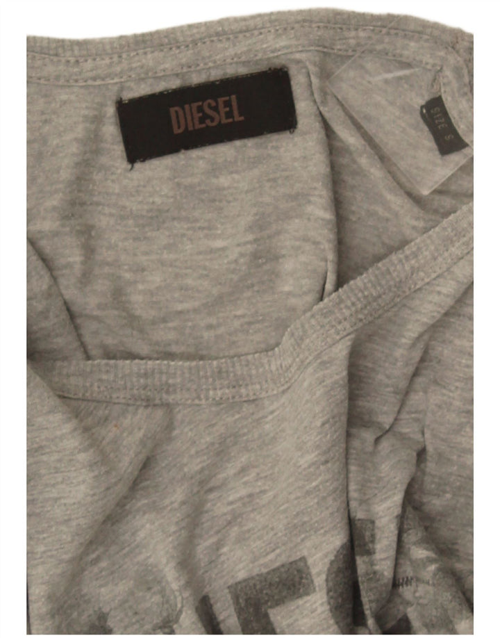 Diesel Womens Graphic T-Shirt Top UK 8 Small Grey