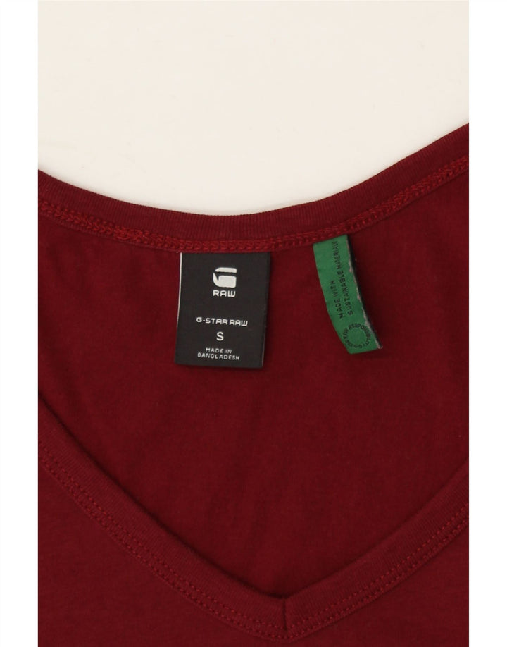G-STAR Womens T-Shirt Top UK 10 Small Maroon Cotton Vintage G-Star and Second-Hand G-Star from Messina Hembry 