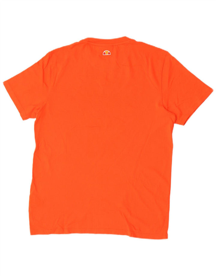 Ellesse Mens Graphic T-Shirt Top Large Orange Cotton