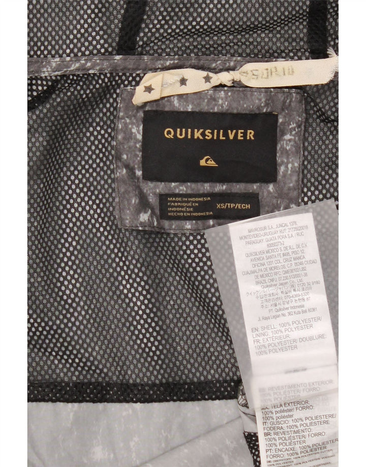 Quiksilver Mens Hooded Rain Jacket UK 34 XS Grey Flecked Polyester