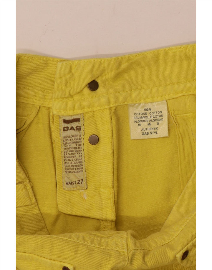 Gas Womens Capri Jeans W27 L20 Yellow Cotton