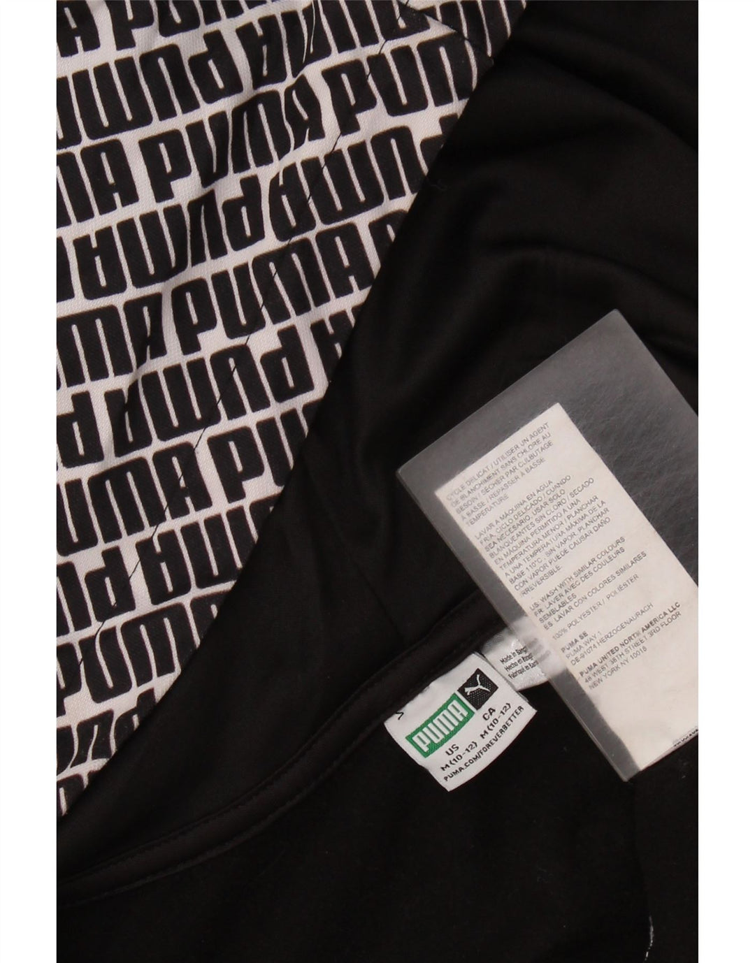 PUMA Boys Graphic Zip Hoodie Sweater 10-11 Years Medium Black Polyester