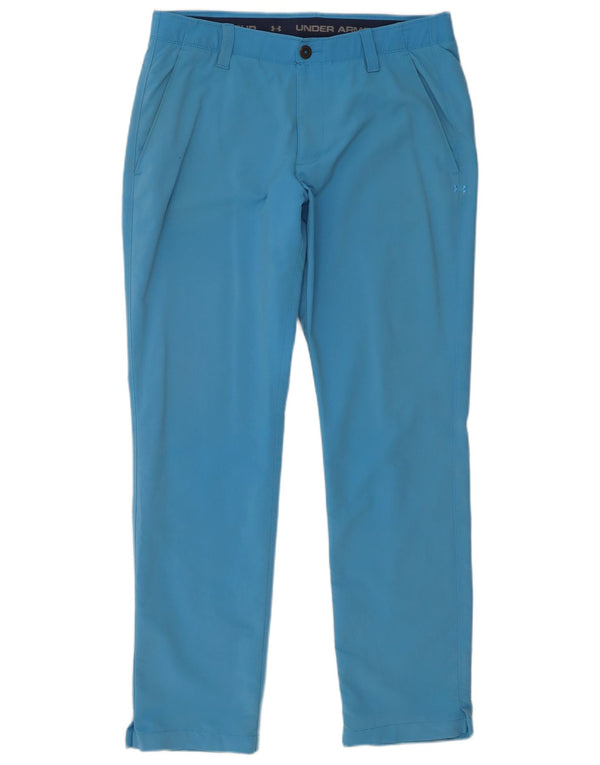 Under Armour Mens Straight Chino Trousers W34 L32 Blue Nylon
