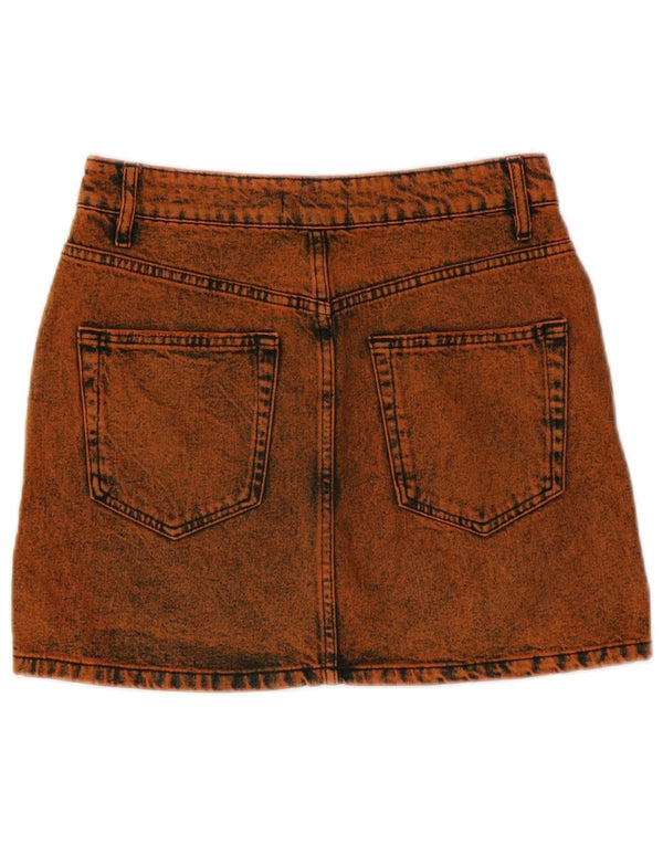 Zara Womens Mini Denim Skirt Medium W28 Orange