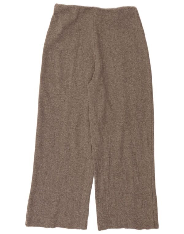 Zara Womens High Waist Wide Leg Trousers UK 14 Medium  Grey Polyester