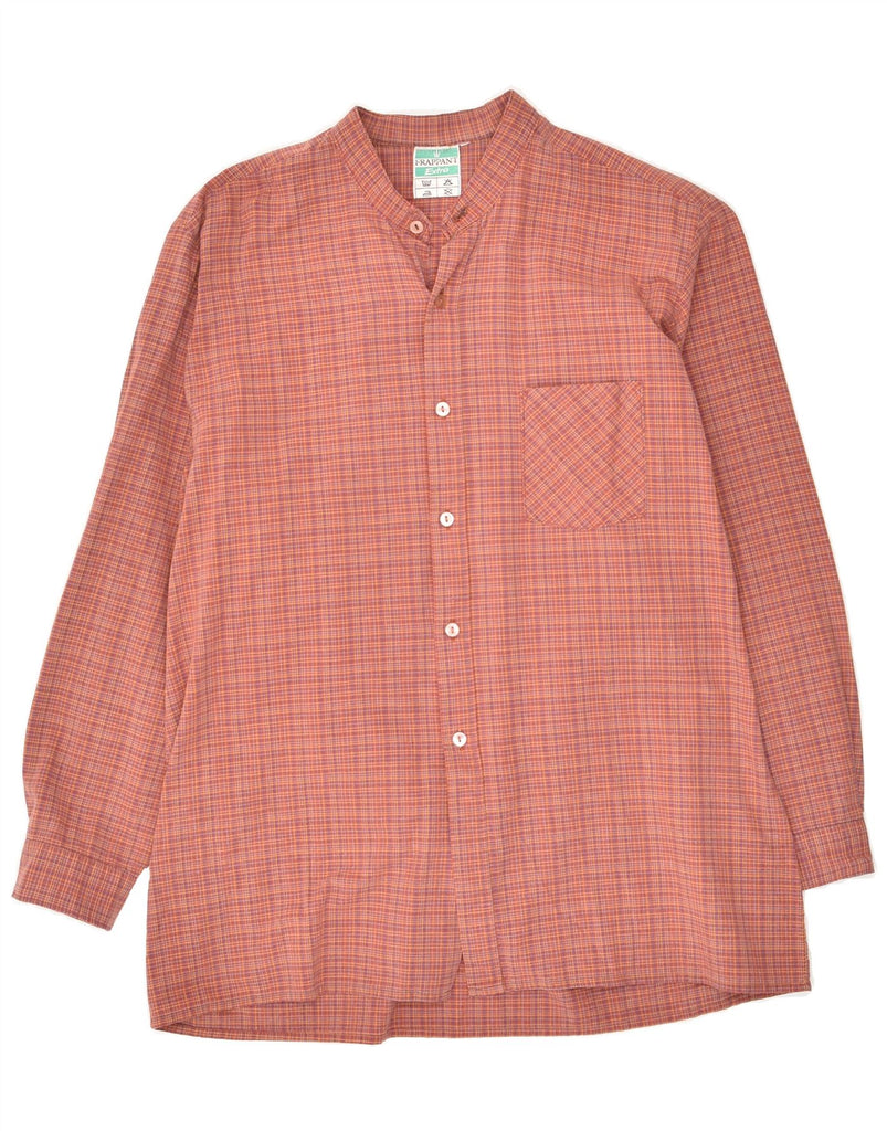 VINTAGE Mens Shirt Medium Orange Check | Vintage Vintage | Thrift | Second-Hand Vintage | Used Clothing | Messina Hembry 