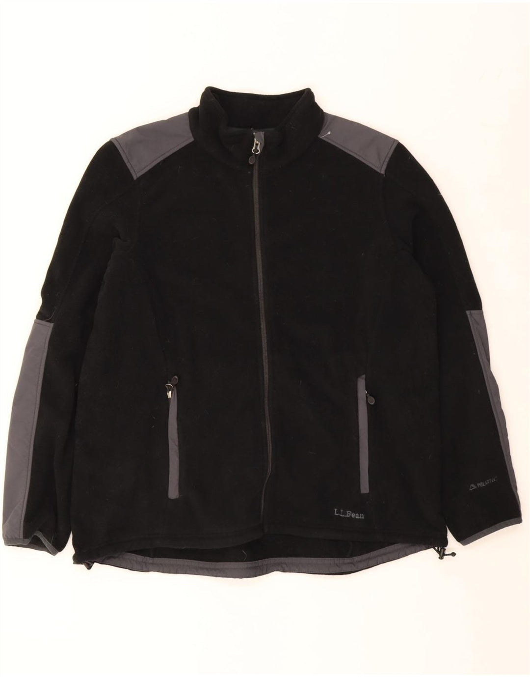L.L.BEAN Mens Fleece Jacket UK 42 XL Black Colourblock Polyester Vintage L.L.Bean and Second-Hand L.L.Bean from Messina Hembry 