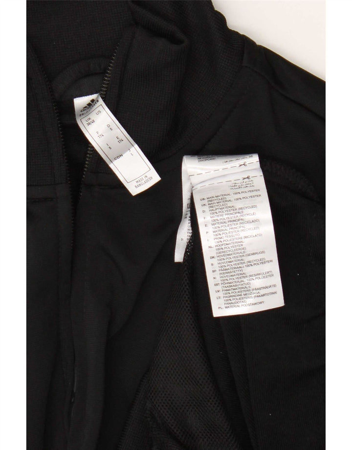 Adidas Mens Graphic Tracksuit Top Jacket UK 38/40 Medium Black Polyester