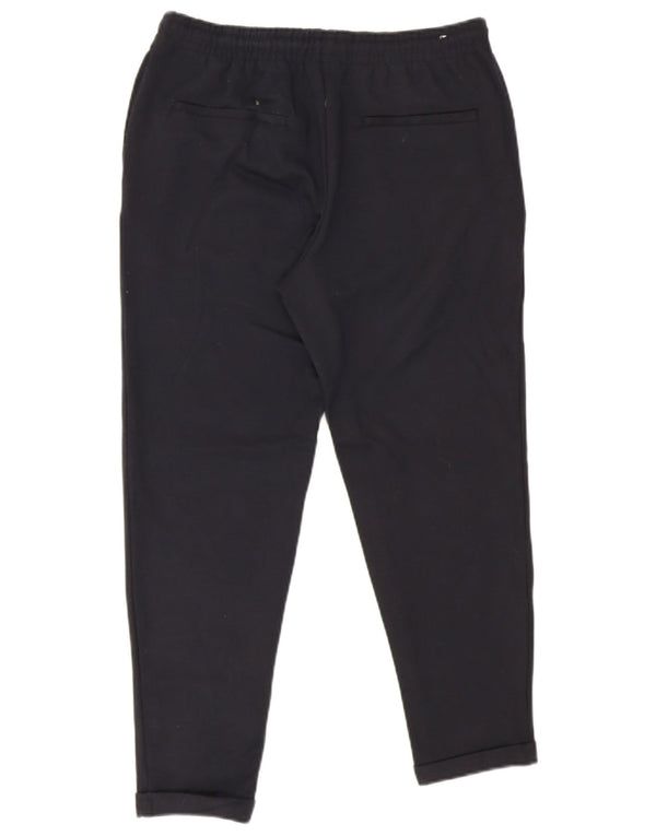Zara Mens Crop Tracksuit Trousers Medium  Navy Blue Polyester
