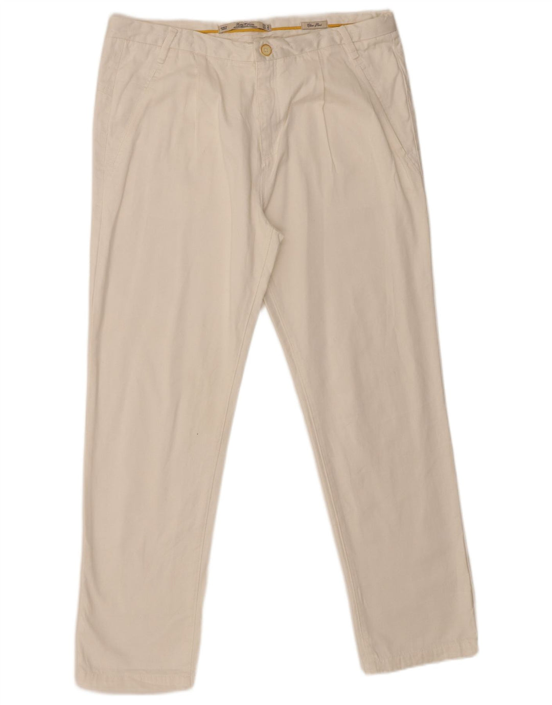 Zara Womens Straight Chino Trousers EU 40 Medium W30 L28 White