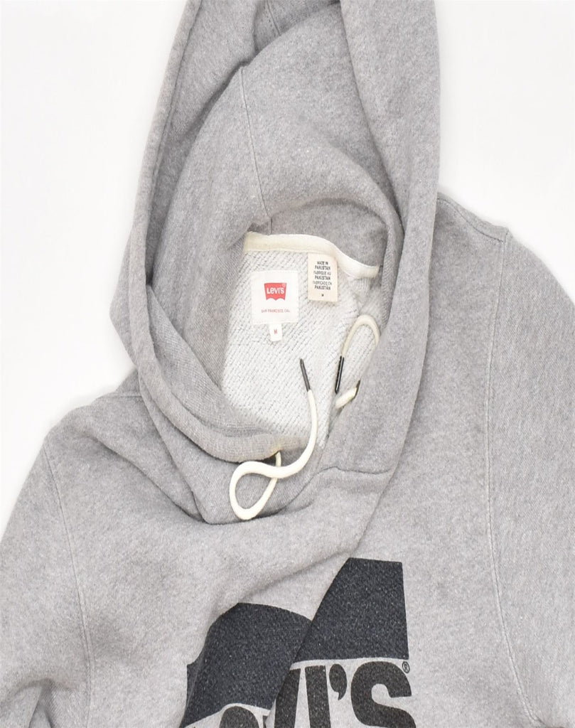 LEVI'S Mens Graphic Hoodie Jumper Medium Grey Cotton | Vintage | Thrift | Second-Hand | Used Clothing | Messina Hembry 