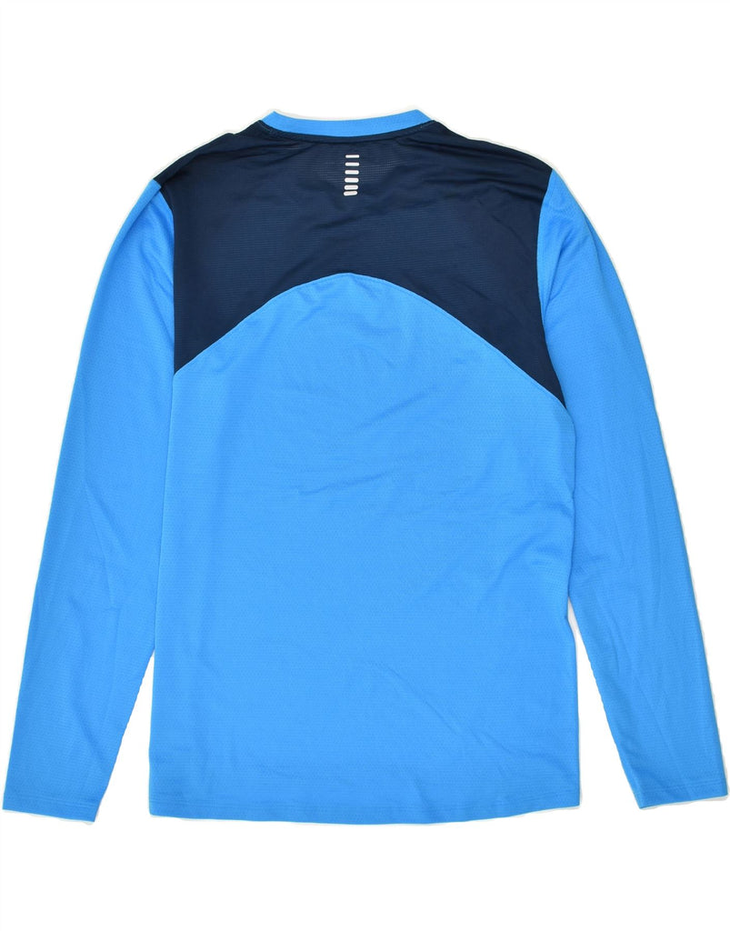 UNDER ARMOUR Mens Heat Gear Top Long Sleeve Medium Blue Colourblock | Vintage Under Armour | Thrift | Second-Hand Under Armour | Used Clothing | Messina Hembry 