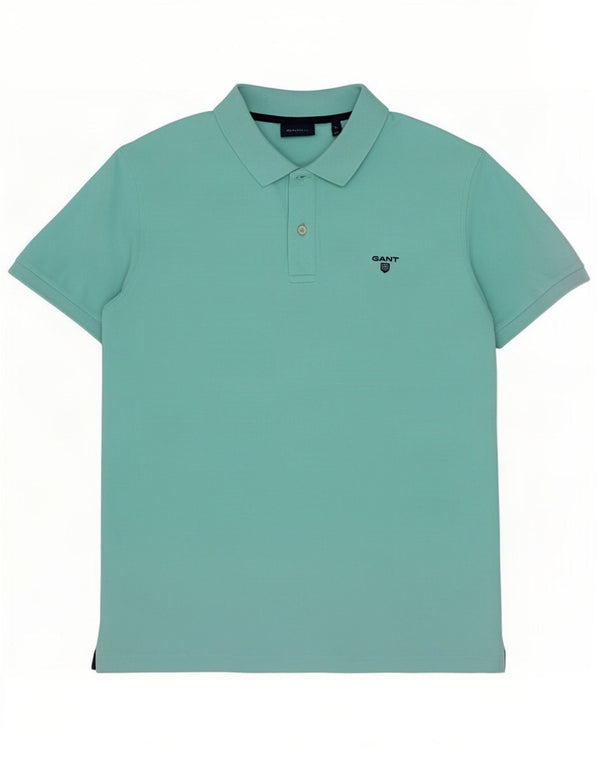 Gant Mens Polo Shirt Large Turquoise Cotton