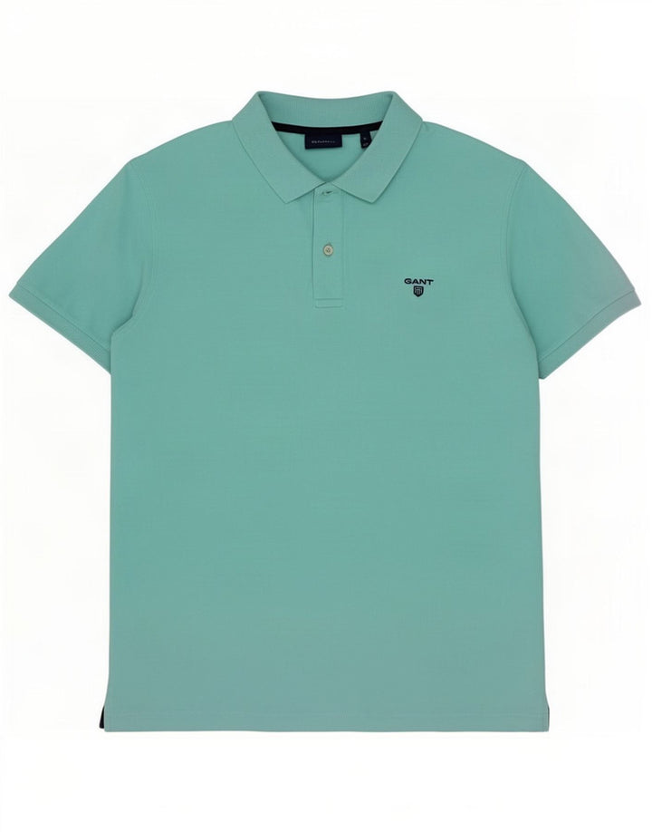 Gant Mens Polo Shirt Large Turquoise Cotton