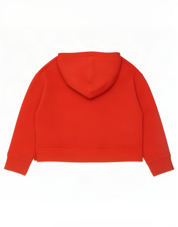 Zara Womens Crop Hoodie Jumper UK 14 Medium Red Cotton