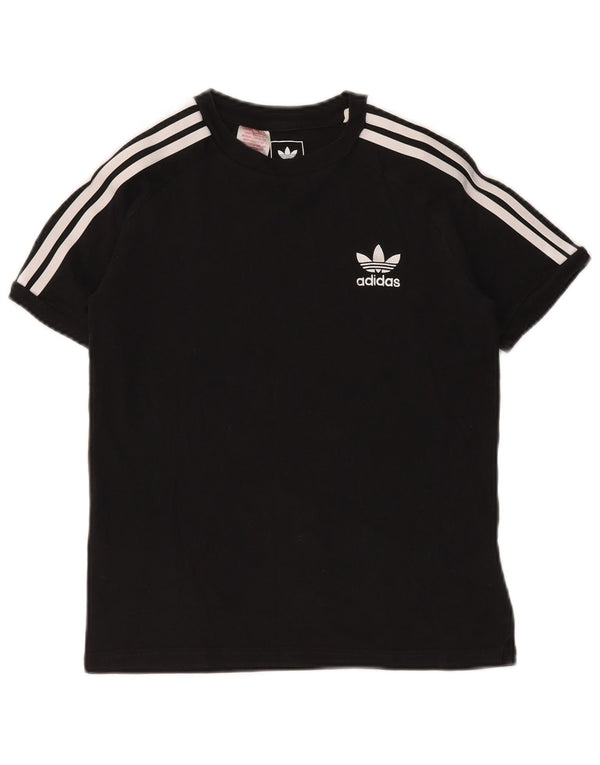 ADIDAS Boys T-Shirt Top 11-12 Years Black Cotton
