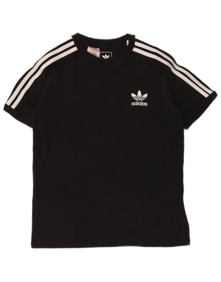 ADIDAS Boys T-Shirt Top 11-12 Years Black Cotton