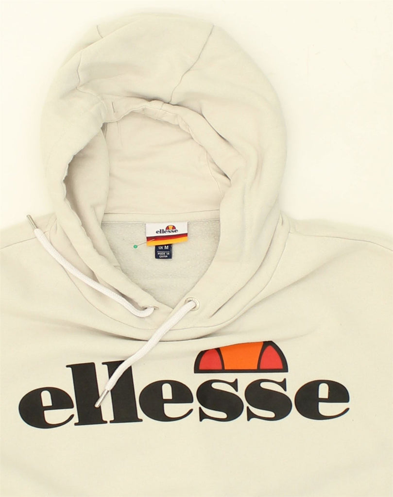 ELLESSE Mens Graphic Hoodie Jumper Medium Beige Cotton | Vintage Ellesse | Thrift | Second-Hand Ellesse | Used Clothing | Messina Hembry 