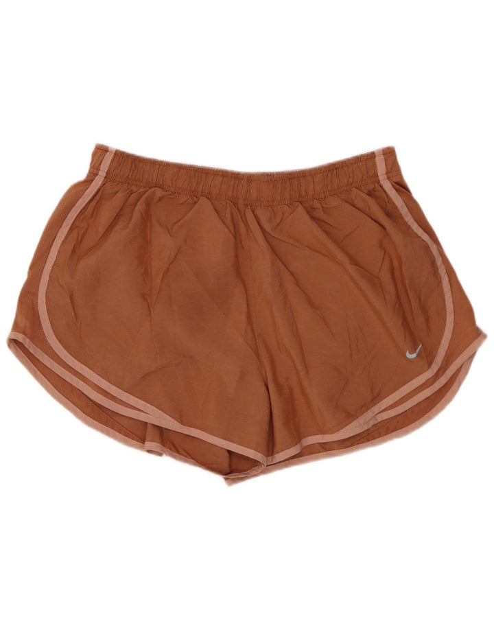 NIKE Womens Dri Fit Sport Shorts UK 18 XL  Brown Polyester