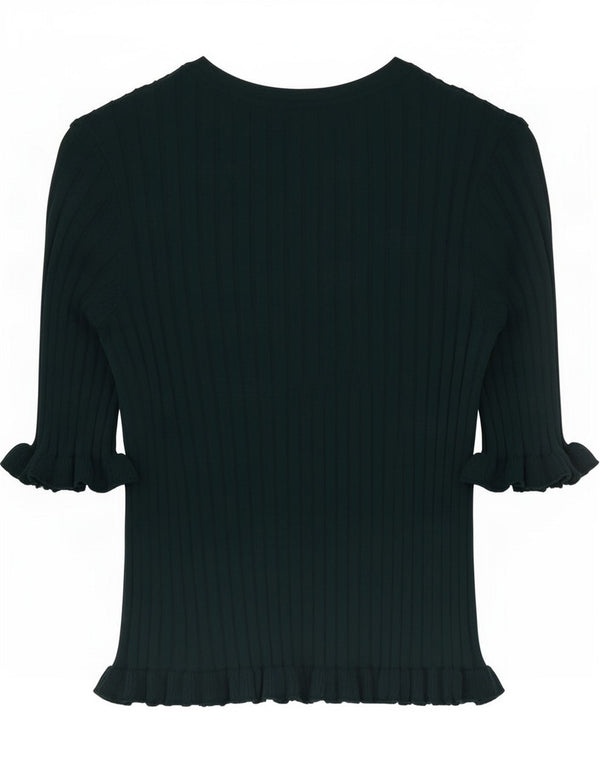 Zara Womens Crop Blouse Top UK 8 Small Green Viscose
