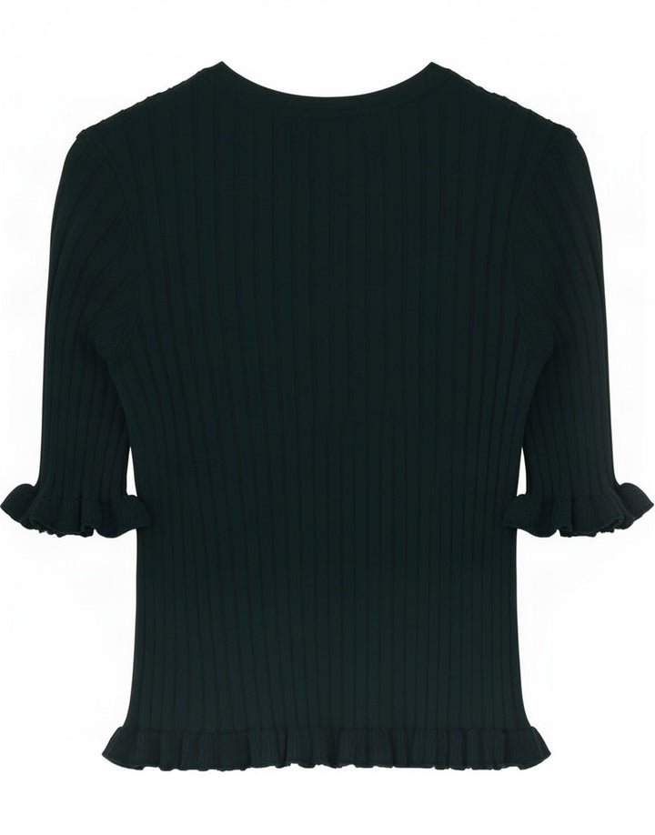 Zara Womens Crop Blouse Top UK 8 Small Green Viscose