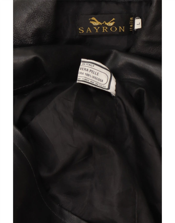 Vintage Mens Leather Jacket UK 40 Large Black
