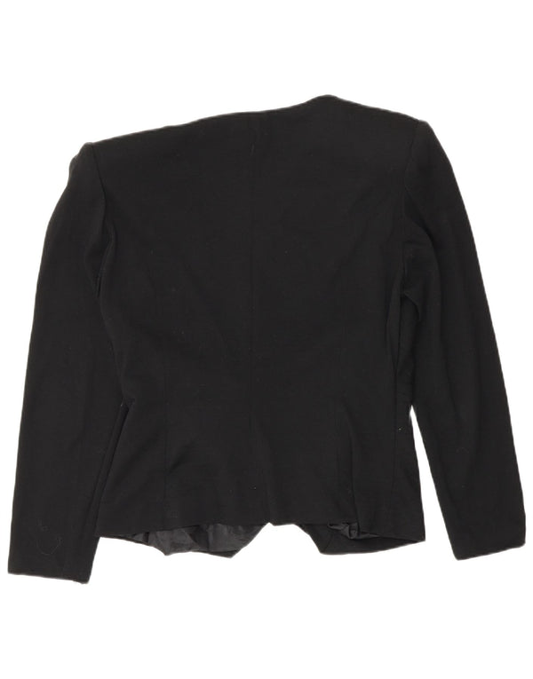 Luisa Spagnoli Womens Cardigan Top IT 46 Large Black Wool