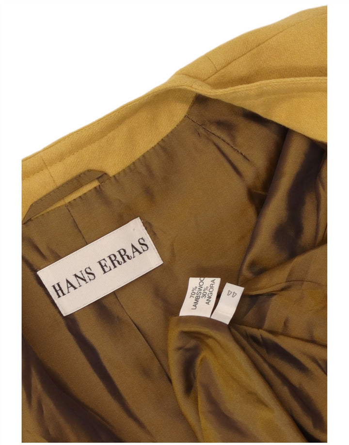 Vintage Womens 1 Button Blazer Jacket IT 44 Medium Yellow Lambswool