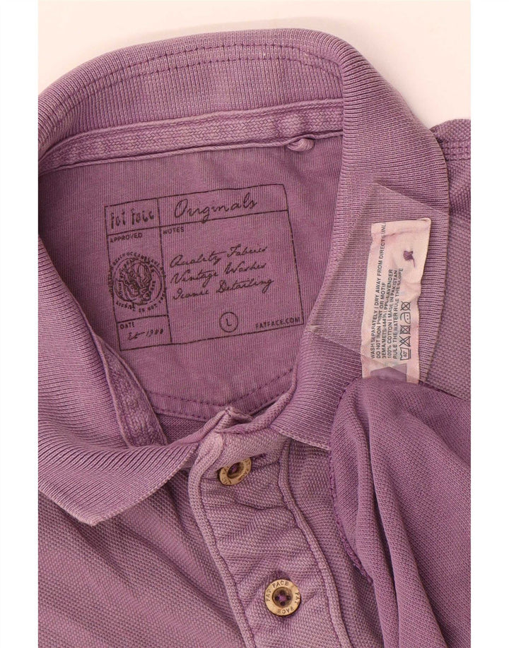 Fat Face Mens Polo Shirt Large Purple Cotton