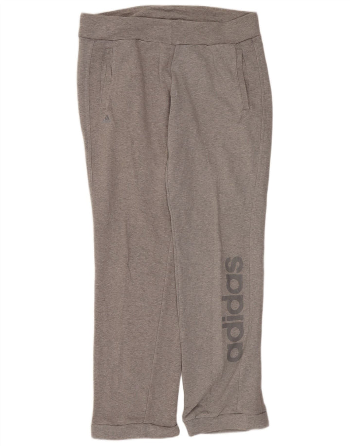 ADIDAS Womens Graphic Tracksuit Trousers Joggers UK 12/14 Medium  Grey