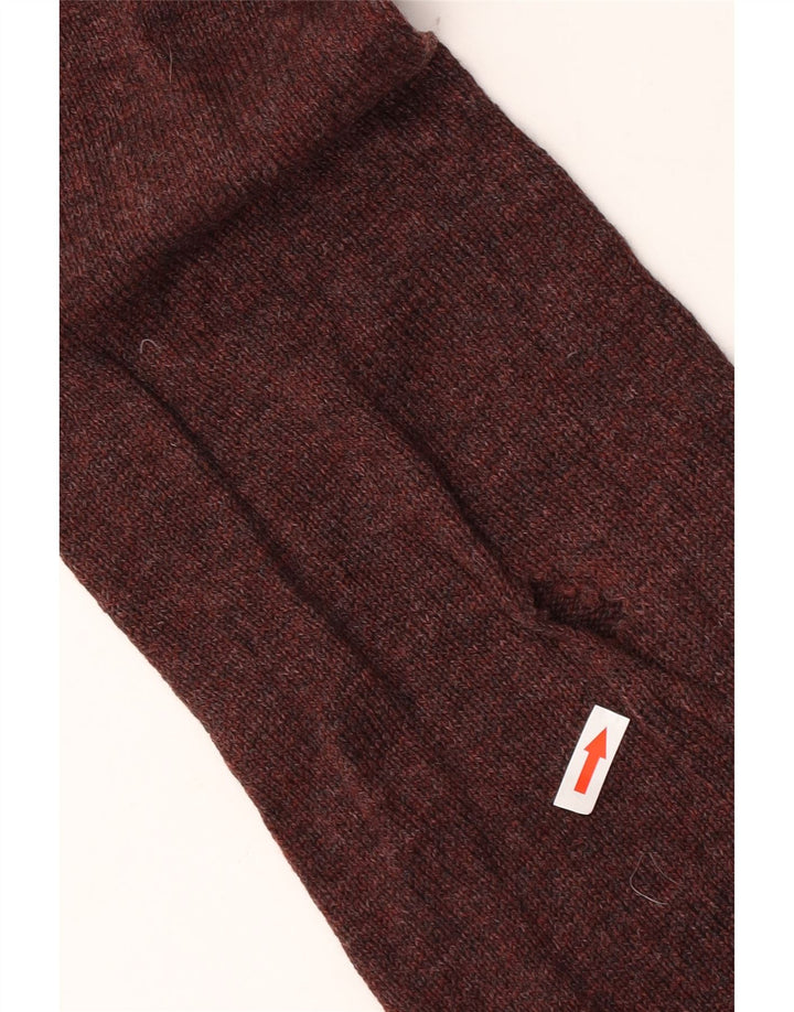 Marks & Spencer Mens Zip Neck Jumper Sweater XL Maroon Flecked Lambswool