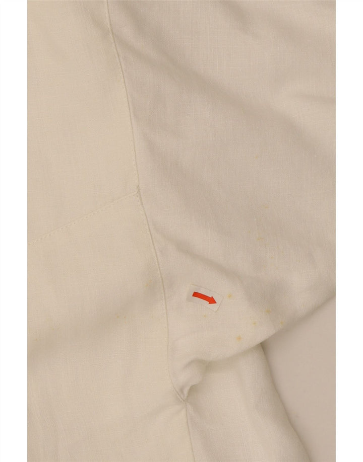Claude Montana Womens Crop Blazer Jacket UK 12 Medium White Linen