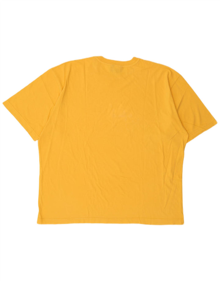 Stefanel Mens Graphic T-Shirt Top XL Yellow Cotton