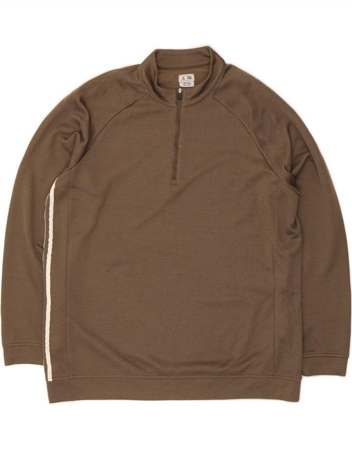 ADIDAS Mens Zip Neck Pullover Tracksuit Top XL Grey Polyester Vintage Adidas and Second-Hand Adidas from Messina Hembry 