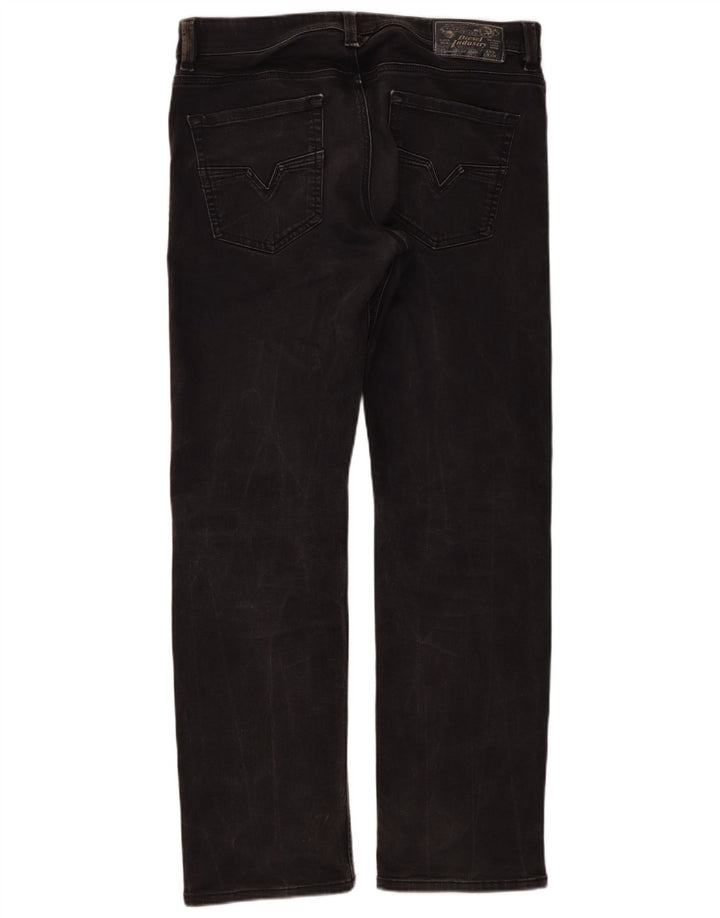 Diesel Mens Larkee Regular Straight Jeans W33 L30 Black Cotton