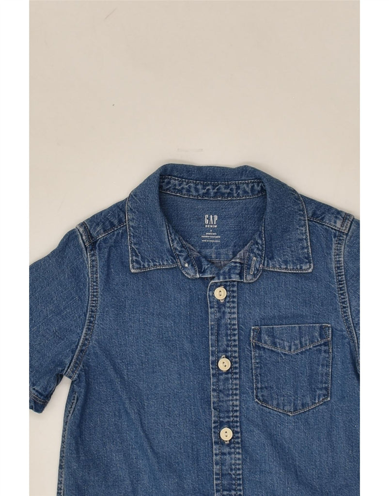 GAP Boys Short Sleeve Denim Shirt 4-5 Years Blue Cotton | Vintage Gap | Thrift | Second-Hand Gap | Used Clothing | Messina Hembry 