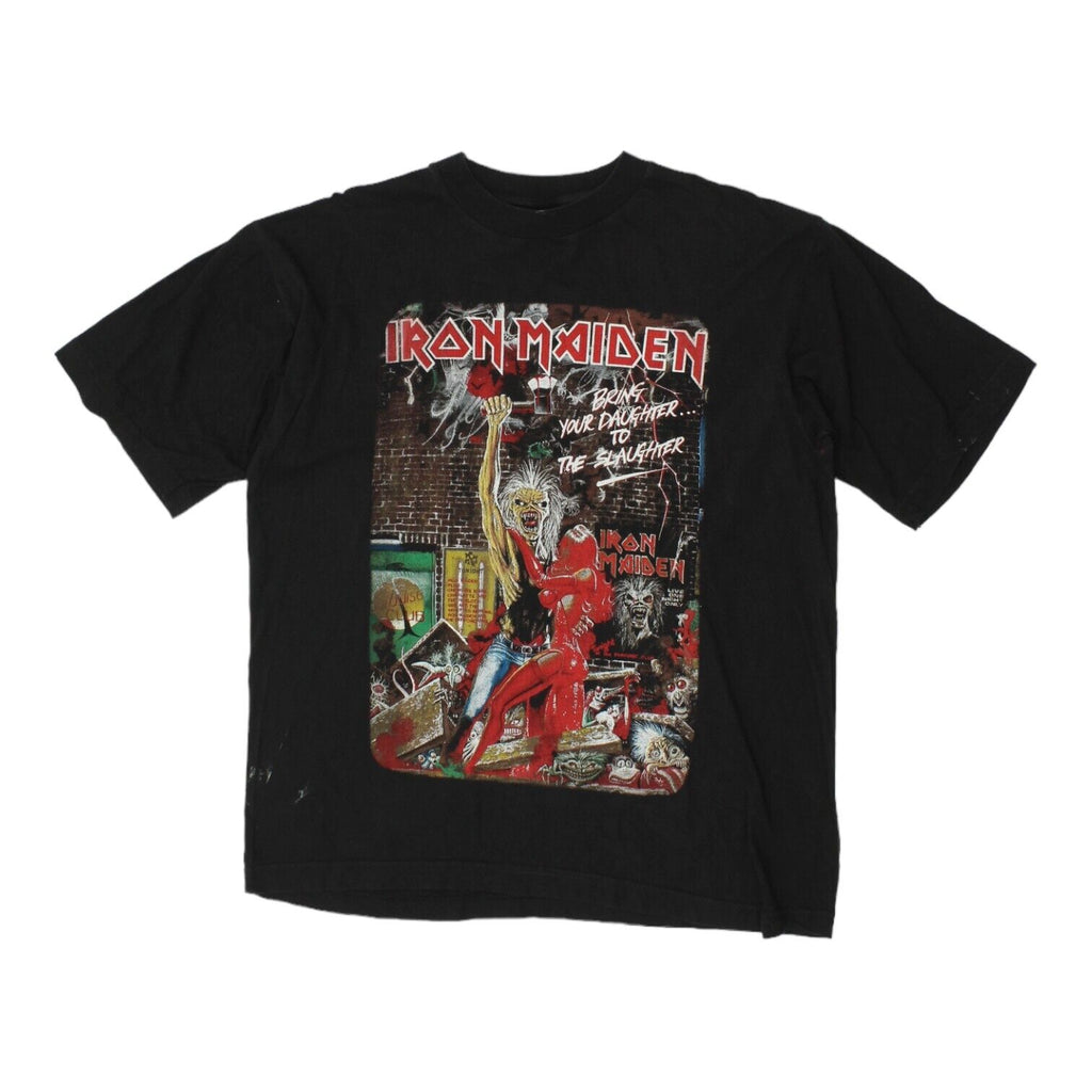 Iron Maiden Bring Your Daughter To The Slaughter Mens Black Tshirt | Vintage 90s | Vintage Messina Hembry | Thrift | Second-Hand Messina Hembry | Used Clothing | Messina Hembry 