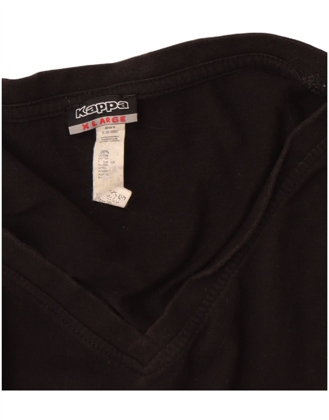 Kappa Mens T-Shirt Top XL Black Cotton