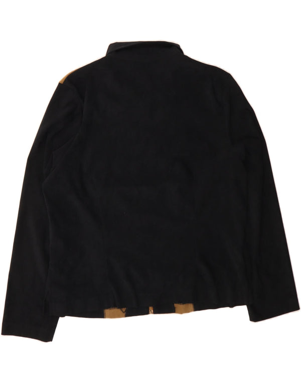 BRIGGS Womens Bomber Jacket UK 14 Large  Black Colourblock Polyester
