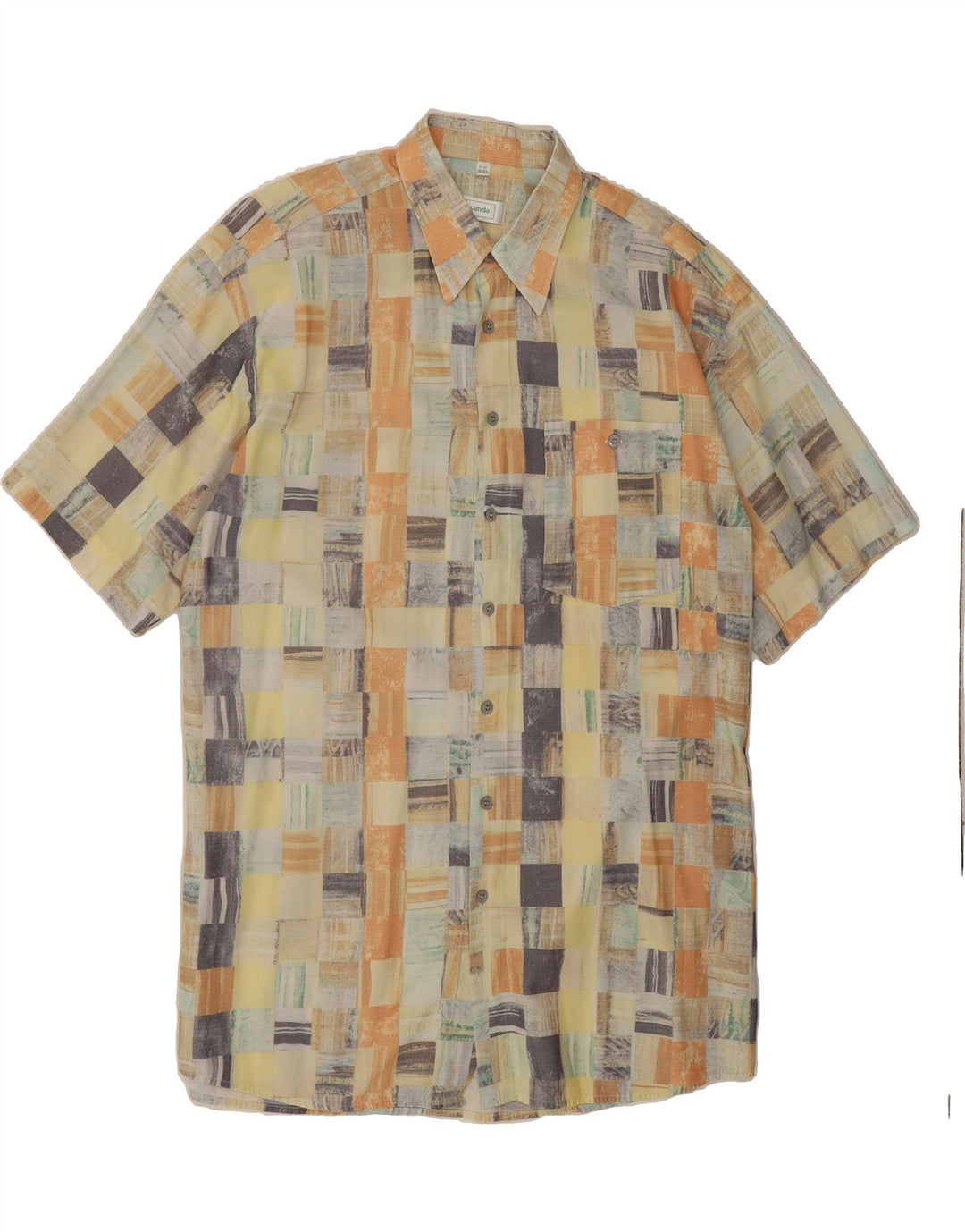 CANDA Mens Shirt Size 41/42 16 1/2 Large Multicoloured Patchwork Vintage Canda and Second-Hand Canda from Messina Hembry 