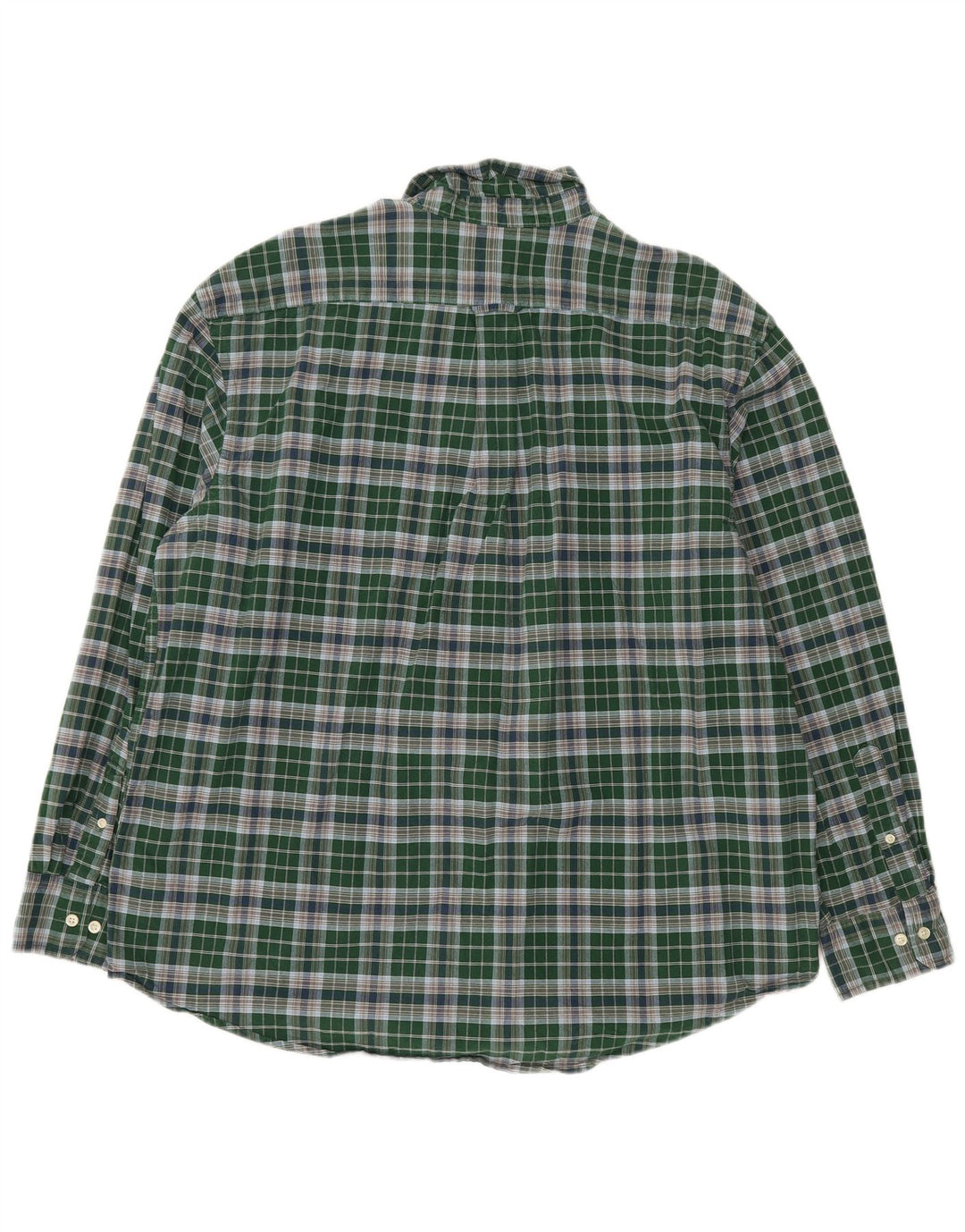 IZOD Mens Shirt XL Green Check Cotton