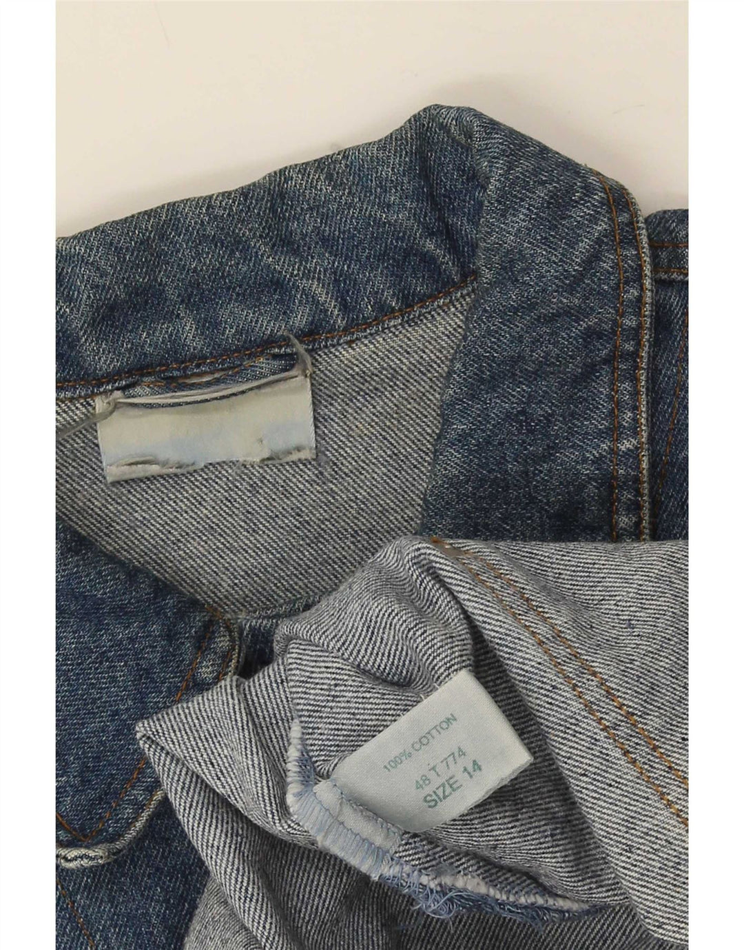 Vintage Womens Denim Jacket UK 14 Large Blue Cotton