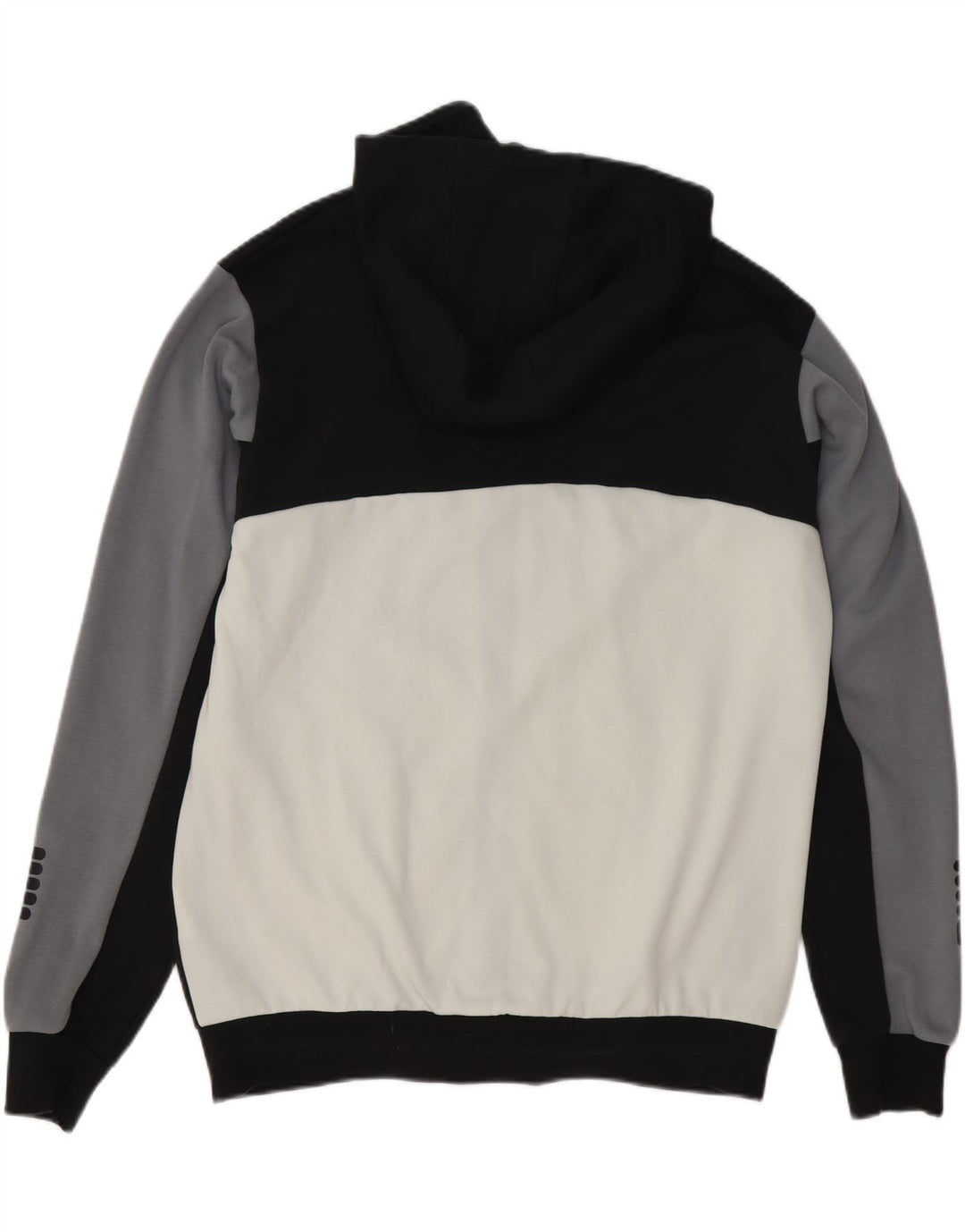 Fila Mens Zip Hoodie Sweater Large Black Colourblock