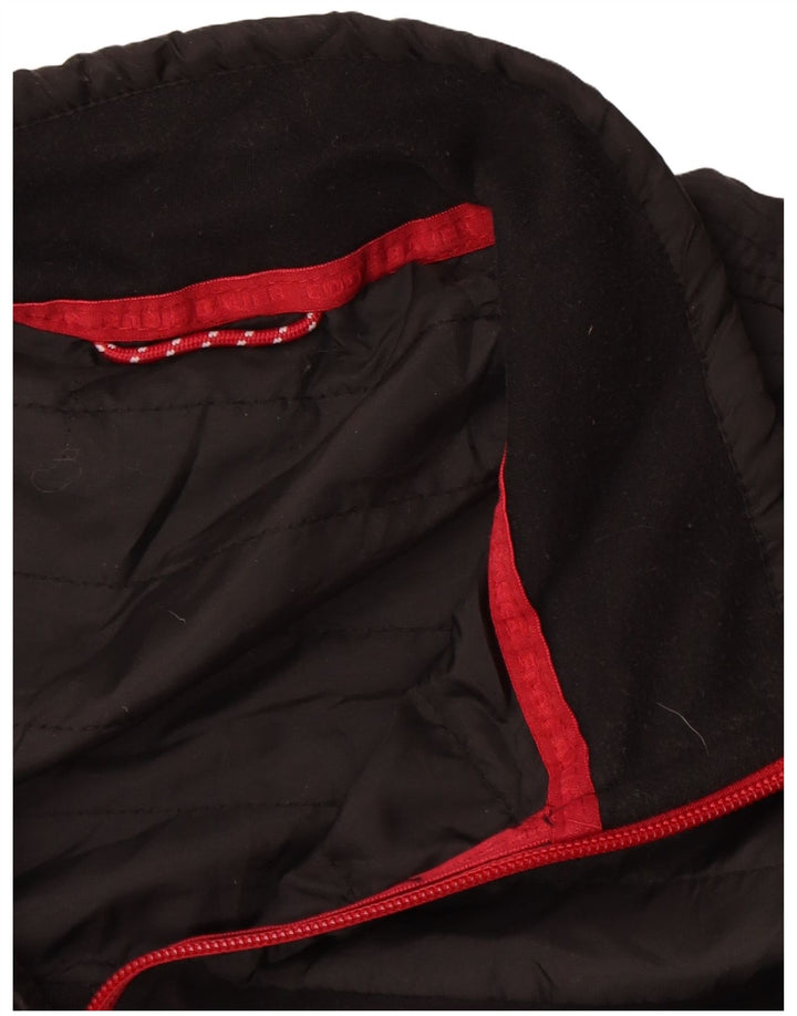 Eddie Bauer Mens Zip Neck Fleece Jumper Large Black Polyester
